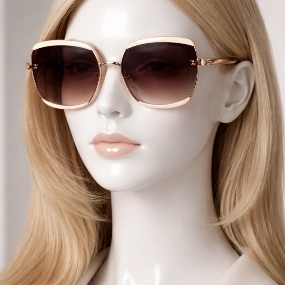 ✨ Chanel Oversized Square Sunglasses | Rose Gold & Ivory 🤍